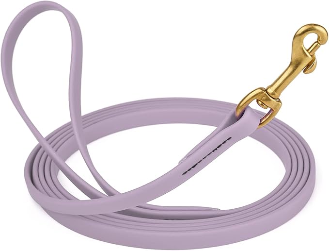 Viper K9 Biothane Working Dog Leash Waterproof Lead for Tracking Training Schutzhund Dog Sport & Search - Odor-Proof Long Line with Solid Brass Snap for Puppy Medium Large 1/2" x 20ft Pastel Purple