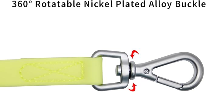Waterproof Dog Training Leash 50FT 30FT 15FT 10FT 5FT Heavy Duty Recall Long Lead for Large Medium Small Dogs (15FT, Light Yellow)