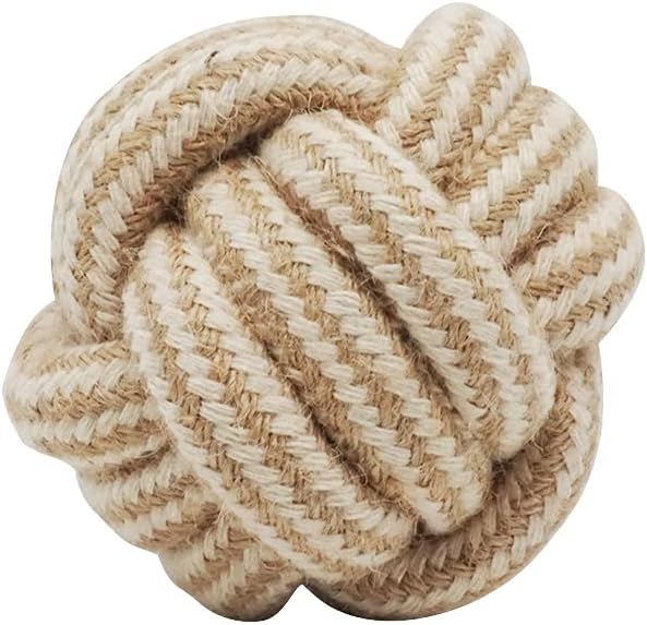 YINOR Dog Chew Toys-Puppy Tug Toys-Natural Cotton Rope-Pets Teething Interactive Knots for Small Medium Dog Mutt (Set of 4)