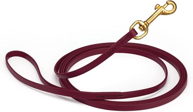 Viper K9 Biothane Working Dog Leash Waterproof Lead for Tracking Training Schutzhund Dog Sport & Search - Odor-Proof Long Line with Solid Brass Snap for Puppy Medium Large 3/8" x 20ft Merlot Burgundy