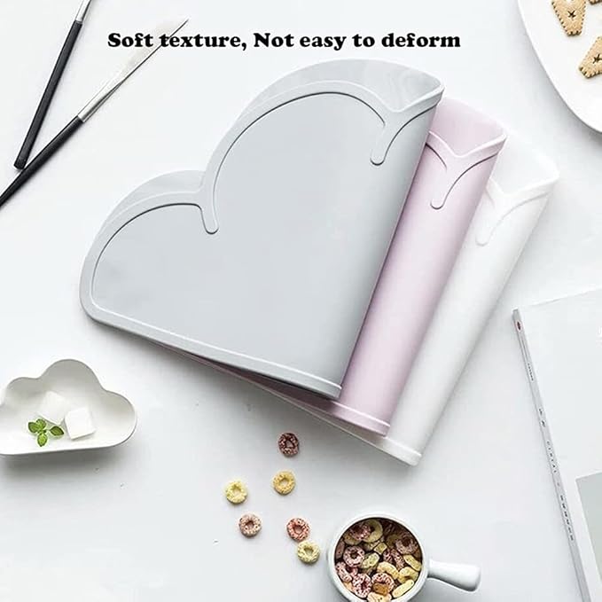 Love Dream Silicone Pet Feeding Food Mat with Raised Edge, Anti-Slip Waterproof Pet Bowl Mat Placemat for Dog and Cat (Coffee)