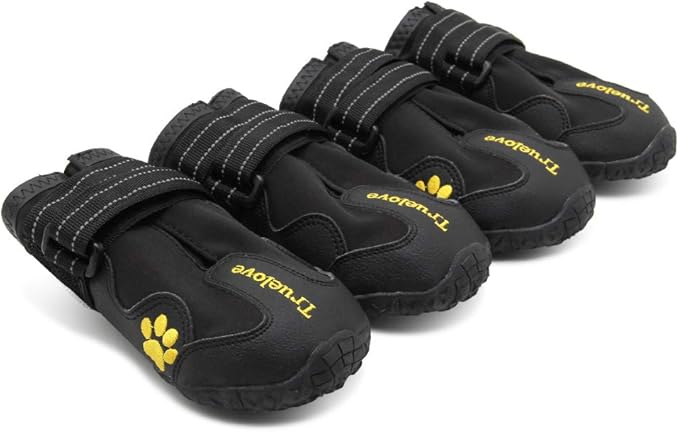MOKCCI Truelove Dog Boots,Waterproof Pet Shoes with Reflective Straps for Paw Protectors Small Medium Large Dog Summer Winter Snow Outdoor Walking