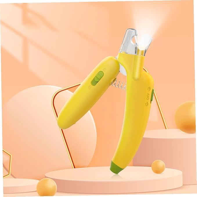 Gadpiparty Pet Nail Clipper with LED Light and Safety Guard for Dogs and Cats Sharp Blades for Smooth Cutting Anti-Cutting Blood Line Grooming Tool for Precise Claw Trimming Yellow