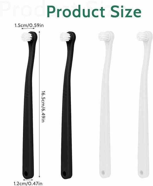 4Pcs Dog Toothbrush Pet Toothbrush Soft Mini Cat Tooth Brush Puppy Tooth Brush, Travel Portable Mini Head Deep Clean Kit for Small Dog & Cat, Puppy, Kitten