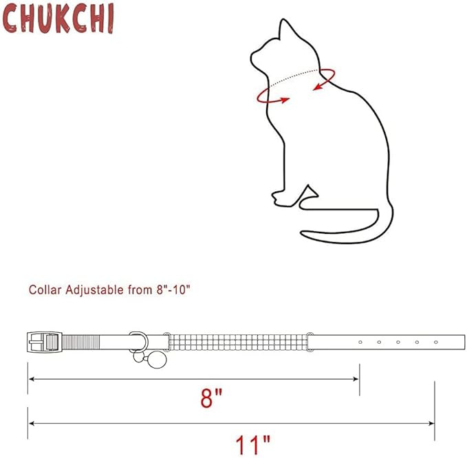 CHUKCHI Soft Velvet Safe Cat Adjustable Collar Bling Diamante with Bells,11 inch for Small Dogs and Cats (Pink- 2 Pack)