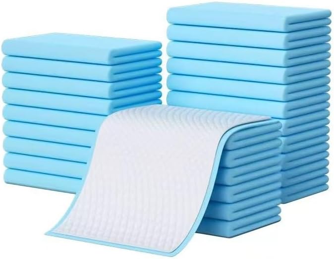 Puppy Pads with Quick-Dry 5-Layer Leak-Proof Design,Super Absorbency Disposable Leakproof Underpads for Baby,Adults,Puppy, Dog Bed Pee Pads,Thickened Pack of 20, Blue & White 24*35