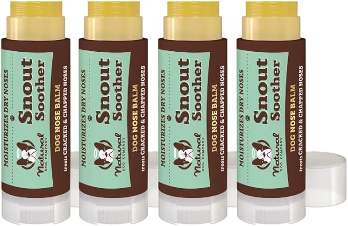 Natural Dog Company Snout Soother Travel Stick 4-Pack – 0.15 oz Chapstick-Size Sticks – Organic, Plant-Based, Lick-Safe Balm for Dry, Cracked, Crusty Noses – Value Bundle, Made in USA