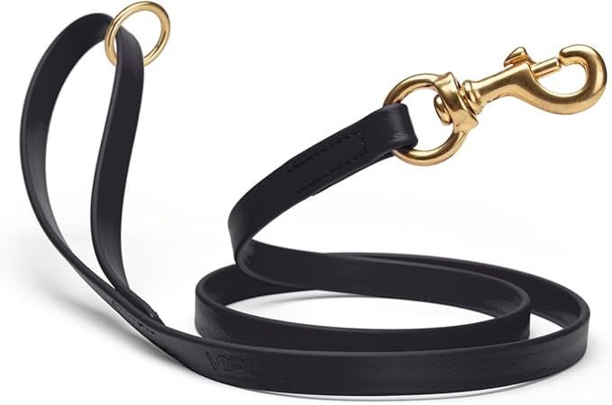 Viper Biothane K9 Working Dog Leash Waterproof Lead for Tracking Training Schutzhund Odor-Proof Long Line with Solid Brass Snap for Puppy Medium and Large Dogs 6ft, Black