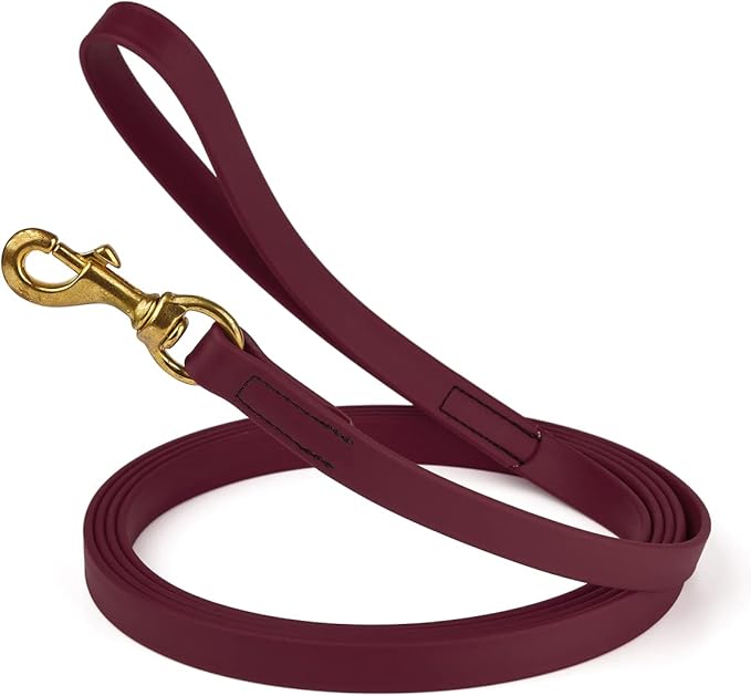 Viper K9 Biothane Working Dog Leash Waterproof Lead for Tracking Training Schutzhund Dog Sport & Search - Odor-Proof Long Line with Solid Brass Snap for Puppy Medium Large 3/4" x 33ft Merlot Burgundy