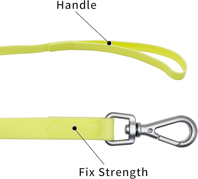 Waterproof Dog Training Leash 50FT 30FT 15FT 10FT 5FT Heavy Duty Recall Long Lead for Large Medium Small Dogs (10FT, Light Yellow)