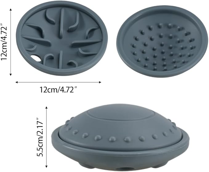 2-in-1 Dog Slow Feeder & Flying Disc, Silicone Puzzle Toy Interactive Treat Dispenser for Large Medium Breeds
