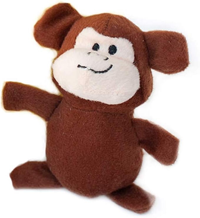 ZippyPaws Burrow- Interactive Dog & Puppy Toys for Boredom, Stimulating Pet Products to Keep them Busy, Hide & Seek Plush Puzzles, Squeaky Toy for Enrichment, For Small & Medium Dogs- Monkey 'n Banana