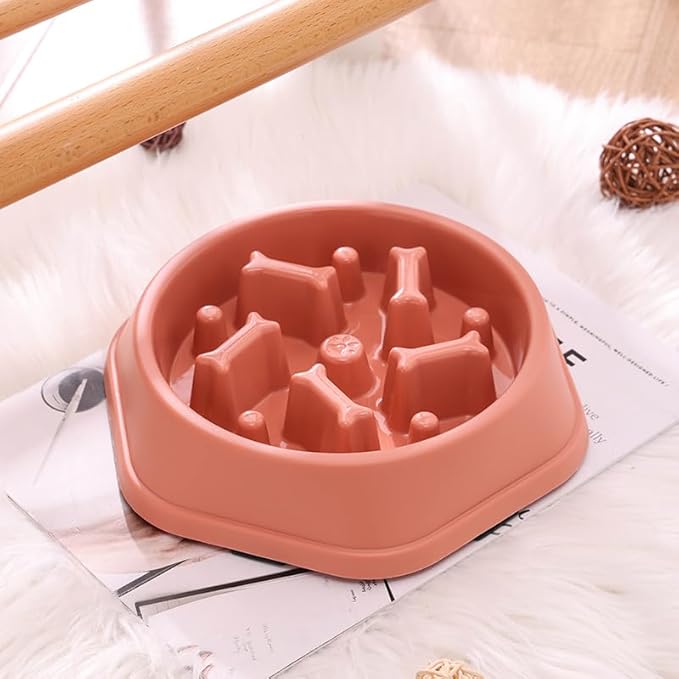 Slow Feed Puzzle Bowl for Dogs – Interactive Anti-Choke Design, Non-Slip & Easy Clean, Ideal for Puppies & Adult Dogs (Pink)