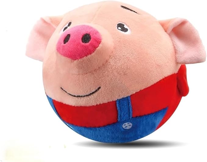 ehnoge Interactive Dog Toys, 2026 New Talking Moving Dogs Ball Toy Active Moving Pet Plush Toy with Talking Sound, Washable Pig Plush Sound Electronic Toy Squeaky Toys for Small Dogs (Red Pig)