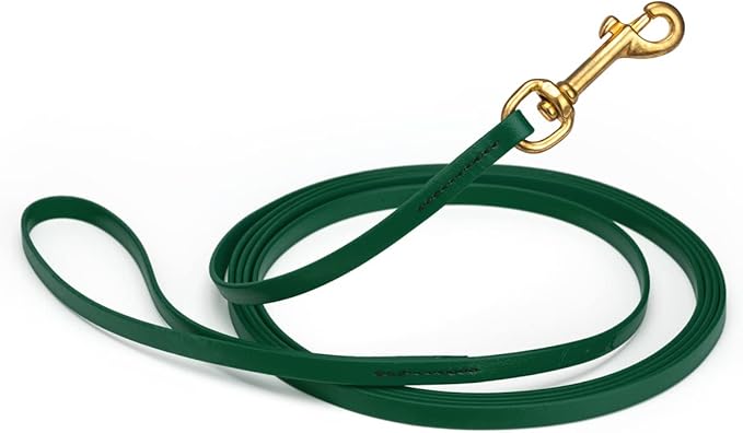 Viper K9 Biothane Working Dog Leash Waterproof Lead for Tracking Training Schutzhund Dog Sport & Search - Odor-Proof Long Line with Solid Brass Snap for Puppy Medium and Large 3/8" x 15ft Hunter Green