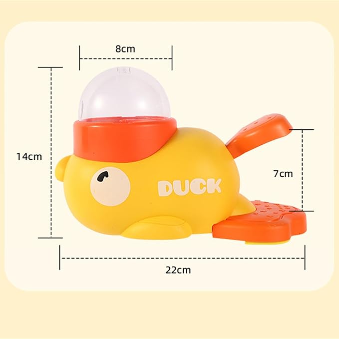 Yellow Duck Cat Feeder Toy, Little Yellow Duck Cat Toy Treat Feeder, 2-in-1 Interactive Cat Toy & Slow Feeder, Cat Dog Treat Dispenser with Button (1pcs)
