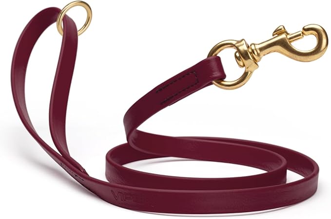 Viper Biothane K9 Working Dog Leash Waterproof Lead for Tracking Training Schutzhund Odor-Proof Long Line with Solid Brass Snap for Puppy Medium and Large Dogs 4ft, Merlot Burgundy