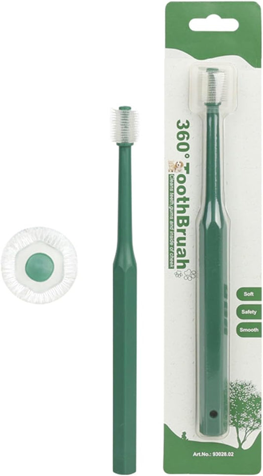 Pet Toothbrush for Dog Cats Tooth Tool Soft Bristle 360 Degree Dog Teeth Care Silicone Bristles Toothbrush