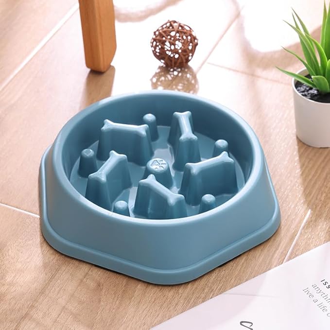 Slow Feed Puzzle Bowl for Dogs – Interactive Anti-Choke Design, Non-Slip & Easy Clean, Ideal for Puppies & Adult Dogs (Blue)