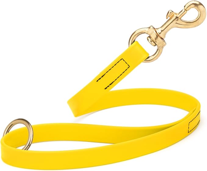 Viper Biothane K9 Working Dog Leash Waterproof Lead for Tracking Training Schutzhund Odor-Proof Long Line with Solid Brass Snap for Puppy Medium and Large Dogs 20in, Lemon Yellow