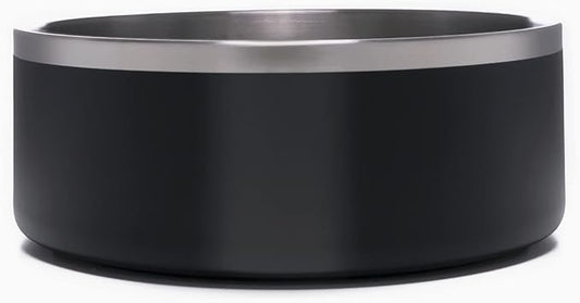 4Knines Stainless Steel Dog Bowl – Heavy Duty Non-Slip Large Pet Food and Water Bowl for Dogs and Puppies, Double-Walled, Spill Resistant, Rust Proof, Easy Clean, 64oz Capacity - Black