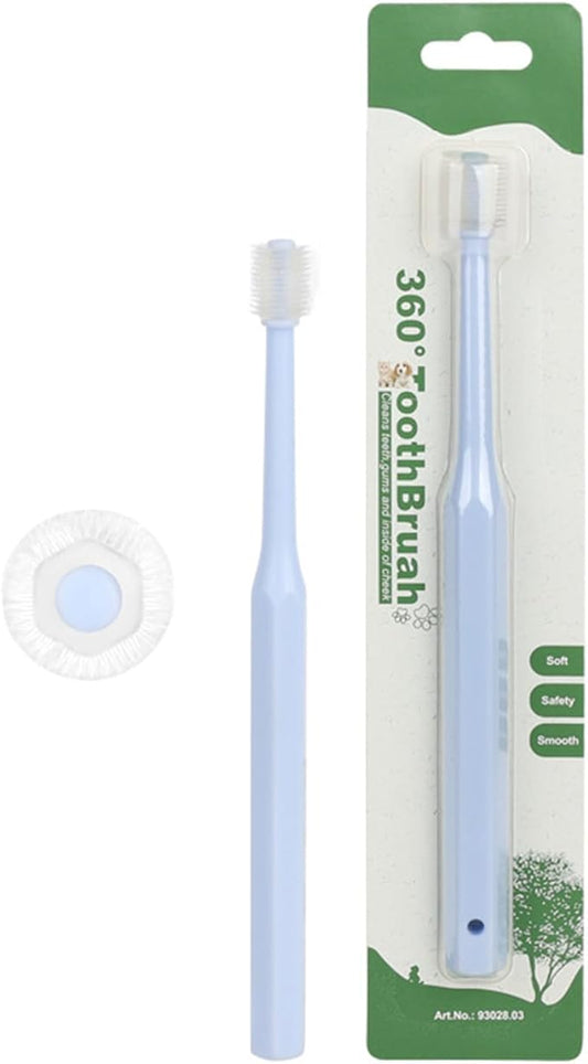 Pet Toothbrush for Dog Cats Tooth Tool Soft Bristle 360 Degree Dog Teeth Care Silicone Bristles Toothbrush