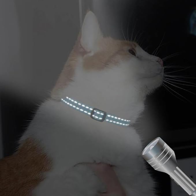 Light Blue Cat Collar with Bell, Reflective Nylon X-Small Puppy Collars Soft Adjustable Buckle for XXS XSmall Small Puppy Female Tiny Pets Dogs Boy Girl Kitten Yorkie Chihuahua XS