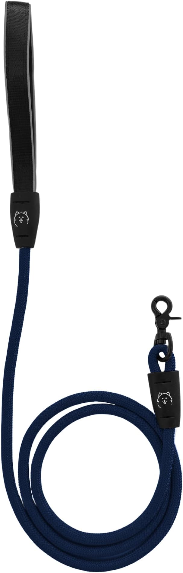 ShawnCo Basecamp Rope Dog Leash- Premium, Durable Pet Leash with Soft Neoprene Padded, Reflective Handle for Small, Medium and Large Dogs (Pacific Blue, 6 Feet)