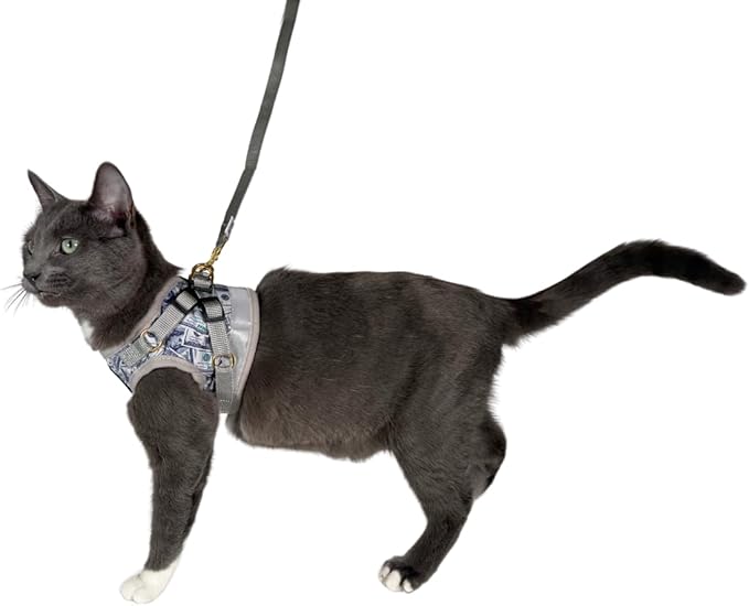 Travel Cat Harness and Leash Set - Adjustable Fit Mesh Cat Harness and Reflective Strap - Comfort Walking Vest for Kitten for Outdoor Walking, Hiking (Extra Small, Cashcat)