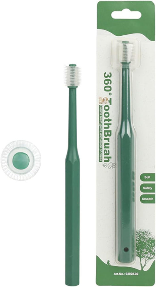 Pet Toothbrush for Dog Cats Tooth Tool Soft Bristle 360 Degree Dog Teeth Care Silicone Bristles Toothbrush