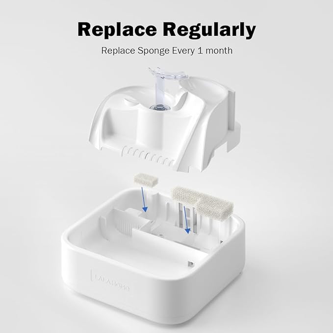 LALAHOME Filter Replacement Kit Compatible with RealFountain 6-Pack (6-Month Supply), Sponge Filter Set for Smart Cat Water Fountain Pet Water Dispenser Bowel Filter Foam with Cleaning Brush