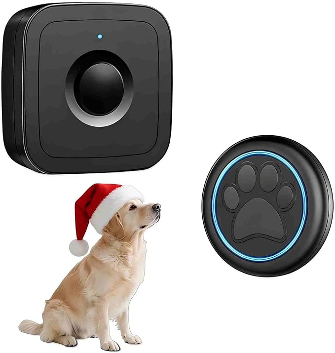 Wireless Dog Doorbell for Potty Training to Go Outside, Waterproof Pet Bell with 1 Touch Buttons and 1 Receiver, 1000 Feet Range, 60 Melodies & Adjustable Volume, Black