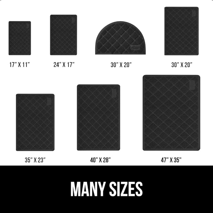 GORILLA GRIP Cat Litter Box Mat, Water Resistant, US Designed Kitty Litter Trapping Mats, Easy to Clean, Scatter Control, Less Mess and Clean Floors, Kitten Supplies for Indoor Cats, 30x20 Black