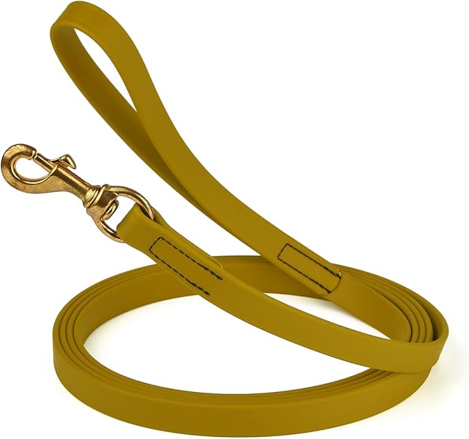Viper K9 Biothane Working Dog Leash Waterproof Lead for Tracking Training Schutzhund Dog Sport & Search - Odor-Proof Long Line with Solid Brass Snap for Puppy Medium Large 3/4" x 33ft Treasure Gold