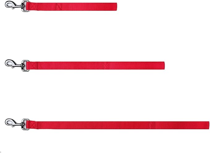 Premium 24 Inches Nylon Short Dog Leash with Heavy Duty Clasp and Comfort Padded Handle for Large Medium Breed Dogs Daily Use Jogging,Walking,Training etc... (24 Inches, Chili Pepper)