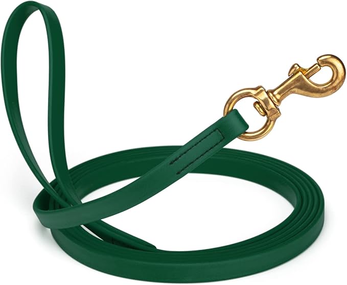 Viper K9 Biothane Working Dog Leash Waterproof Lead for Tracking Training Schutzhund Dog Sport & Search - Odor-Proof Long Line with Solid Brass Snap for Puppy Medium and Large 5/8" x 20ft Hunter Green
