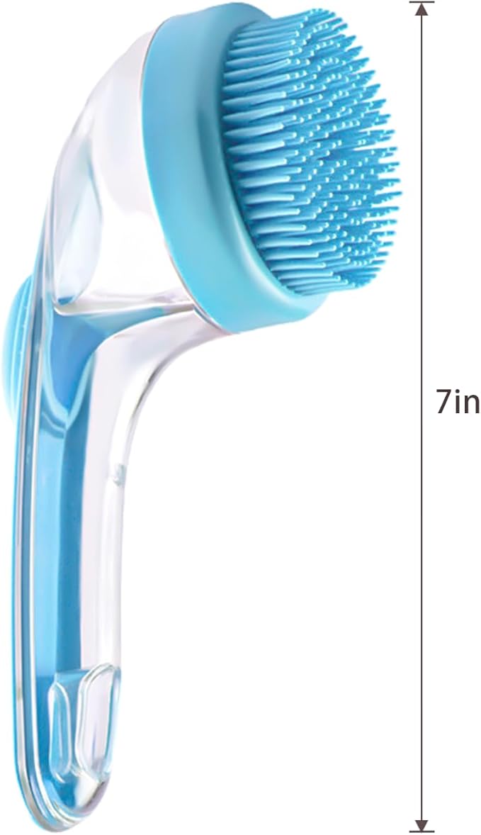 Pet Bath Brush,Dog Shampoo Brush Bubble Maker,New 2 in 1 Dog Bath Brush with Built-in Shampoo Dispenser,Bathing Dog Grooming Massage Brush for Showering Long and Short Haired Dogs and Cats(pink)