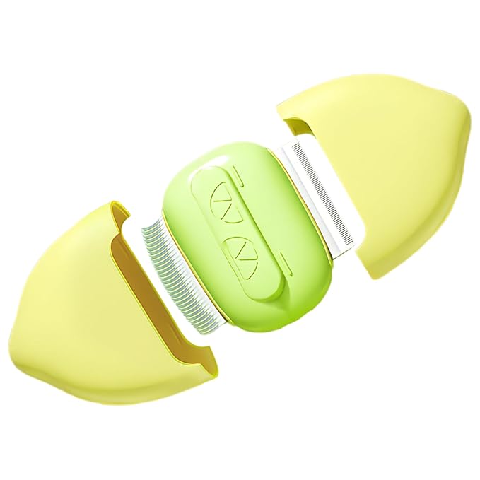 Cat Brush for Shedding – Dual-Function Cat Comb & Small Dog Brush, Furminator for Cats, Fresh Design for Grooming (Yellow)