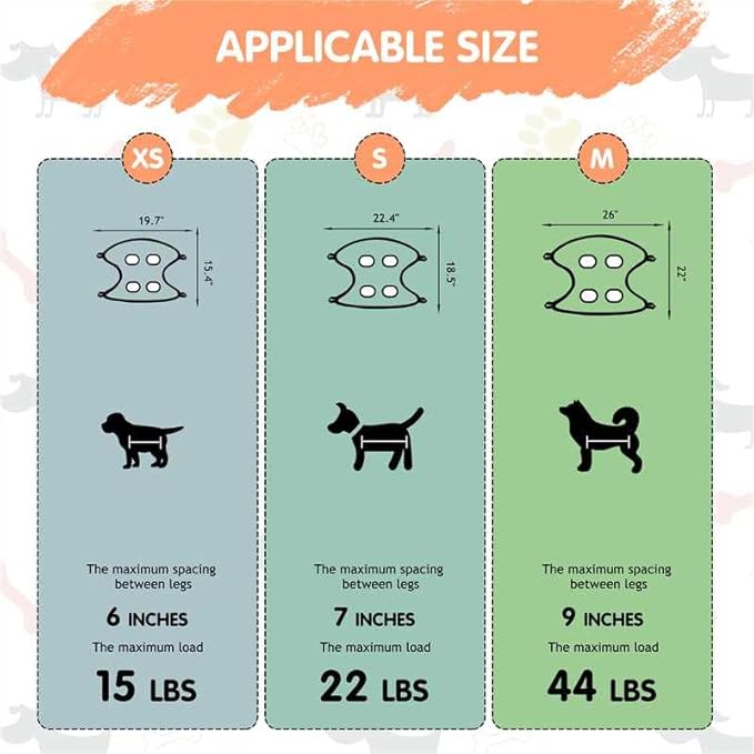 Paws n' Cradle Dog Grooming Hammock Harness for Dogs & Cats - Complete Kit with Adjustable Fittings, Hair Comb, Nail Clipper, Nail File, Hook and Loop Strap, Adjustable Straps & Snap Hooks (XS)