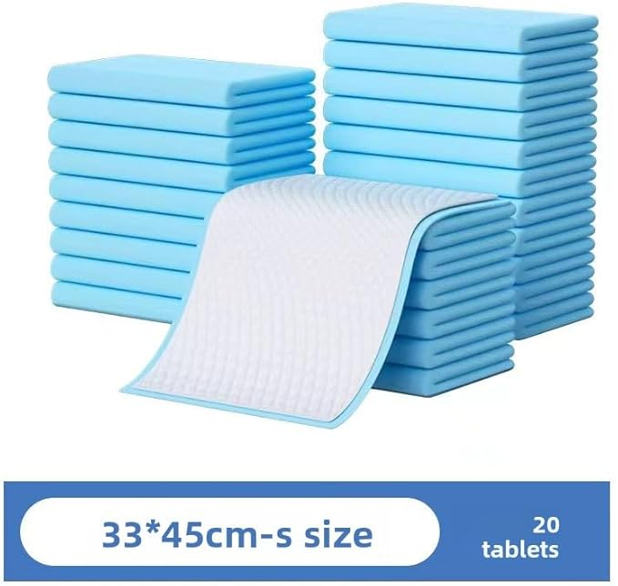 Puppy Pads with Quick-Dry 5-Layer Leak-Proof Design,Super Absorbency Disposable Leakproof Underpads for Baby,Adults,Puppy, Dog Bed Pee Pads,Thickened Pack of 20, Blue & White 24*35
