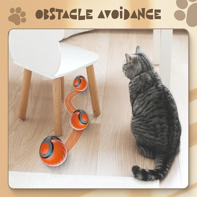 oputemon Speedy 3.0 Tail Cat Toy, 2026 New Speedy Tail Interactive Cat Toy for Indoor Cats, 2 Speed Adjustment- Automatic Moving Smart Cat Toys Ball with Tail for Bored Indoor Cats Dogs (2 PCS)
