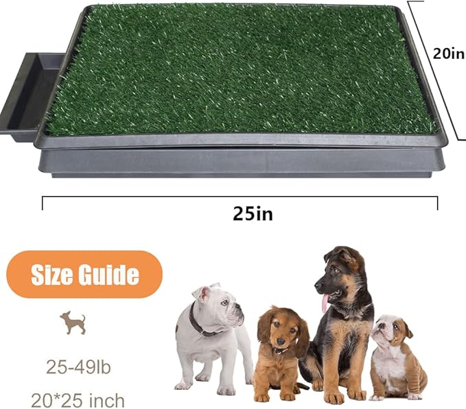 LITA Portable Pet Potty Training Pad Grass Toilet Trainer Tray Dog Bathroom Mat Indoor Dog Litter Box for Pet Training, Potty System (20 * 25 INCH)