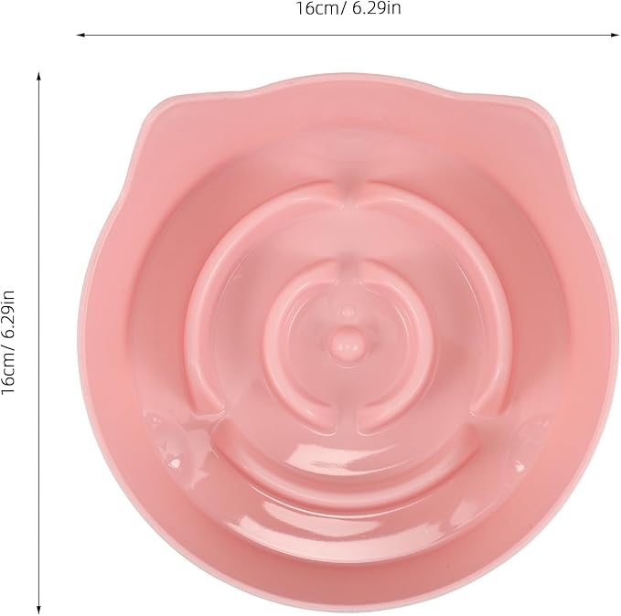 Gadpiparty Cat Bowl Slow Feeder Non-Slip Small Kitten Dish Candy Color Shallow Cat Food Bowl with Cute Ear Design for Healthy Eating and Anti-Choking Feeding Supplies