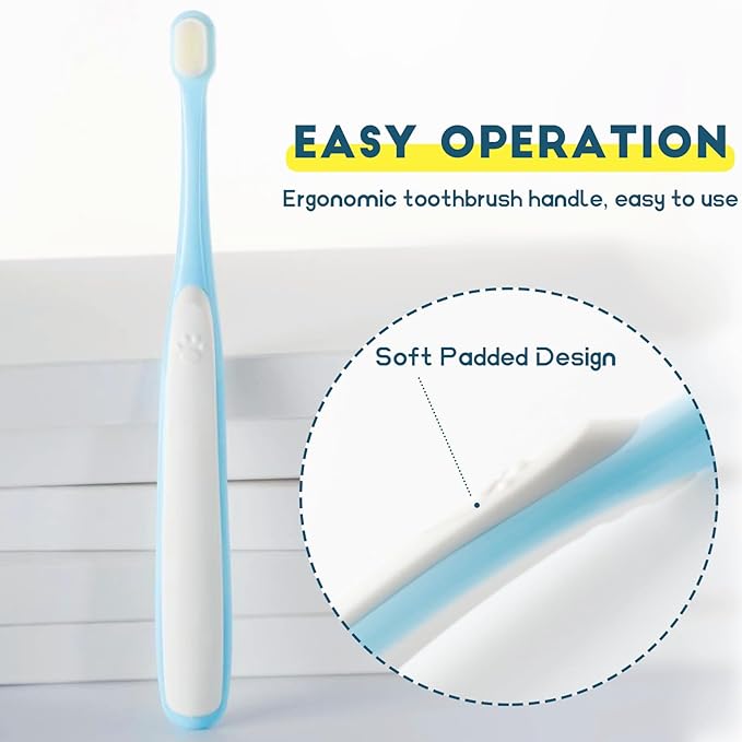 Small Dog Toothbrush, Cat & Puppy Tooth Brushing Kit, Ultra Soft & Mini Head Teeth Brush for Kitten & Tiny Pet, Doggy Toothbrushes Deep Dental Cleaning, 2 PCS - Pink