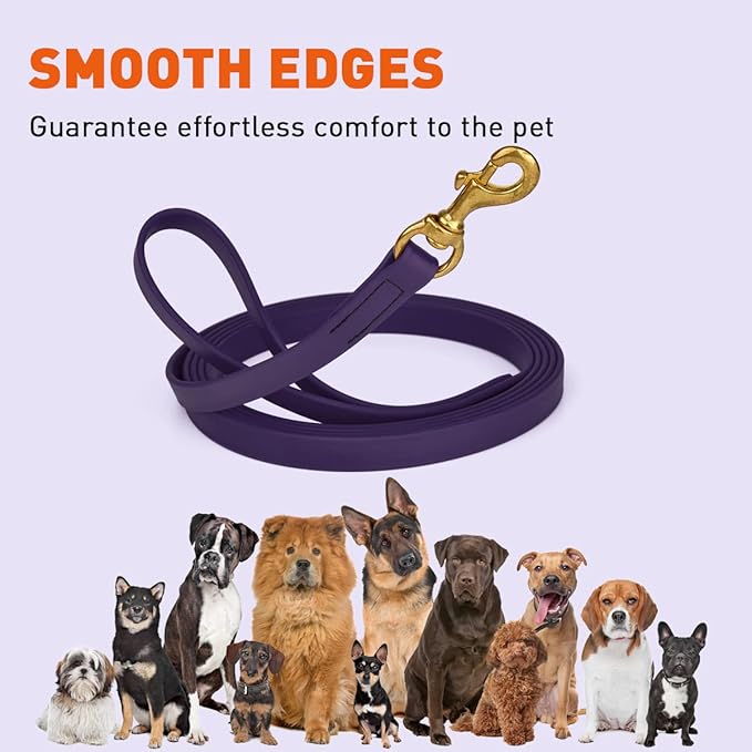 Viper K9 Biothane Working Dog Leash Waterproof Lead for Tracking Training Schutzhund Dog Sport & Search - Odor-Proof Long Line with Solid Brass Snap for Puppy Medium and Large 3/4" x 20ft VioletPurple