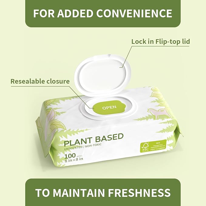 400 Unscented Dog Wipes for Paws and Butt Plant Based Hypoallergenic Pets Cleansing & Deodorizing Anal Gland Hygienic Puppy Wipes for Dogs Face and Body Cat Wipes Cleaning Fur Doggie Wipes Doggy Wipes