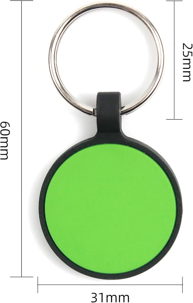 Blue Round Silicone Dog ID Tag - Personalized with Any Text, Silent, Engraved