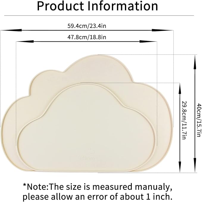 Ptlom Silicone Pet Placemat for Dogs and Cats, Non-Slip Waterproof Dog Feeding Bowl Mats for Food and Water, Small Medium Large Pet Puppy Tray Mat Prevent Residues from Spilling onto The Floor, Beige