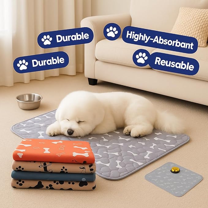 Dog Pads - Dog Pee Pad, Puppy Pads, Washable & Reusable (Red - Two Pack,XXL 36x55 inches)