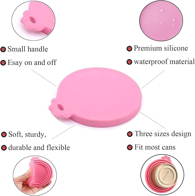 IVIA PET Can Lids | 4 Pack | Universal BPA Free Silicone Pet Food Can Covers | Fit Most Dog Cat Food Canned (Mix Color 4)